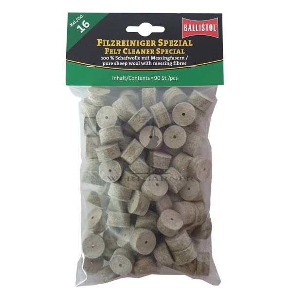Ballistol Putzpfropfen Spezial Grau für .16 Gauge (90 Stück)