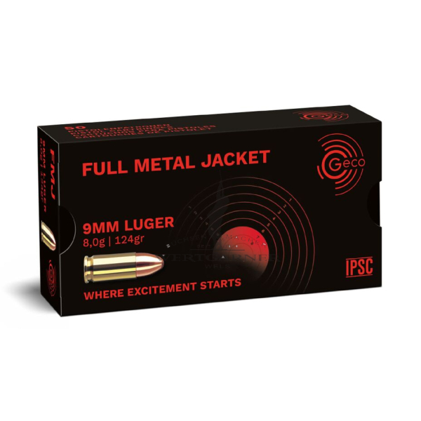 Geco 9mm Para FMJ 8,0g/124gr  1000 Schuss