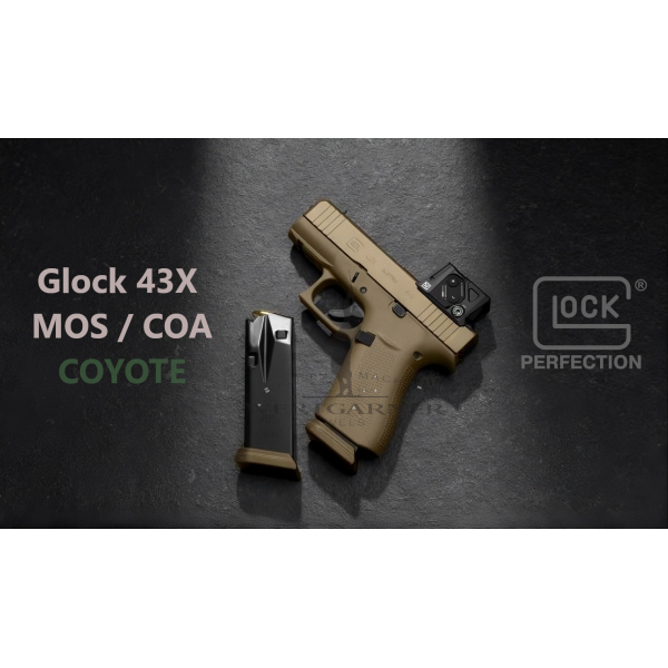 GLOCK 43X 9x19 Pistolenset PR (MOS 08/FS/Combo Aimpoint COA/Coyote)